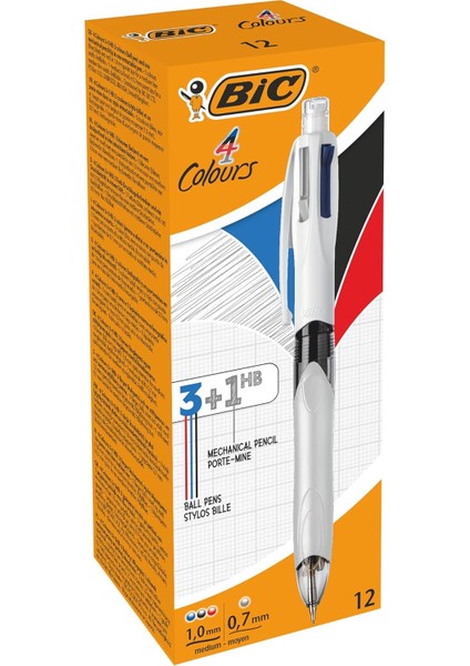 4 Colour Multifunction Black/blue/red/pencil PK12