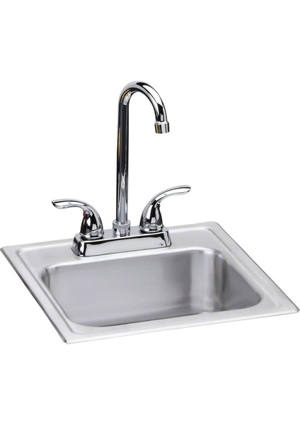 DSEP1515C Dayton Tek Kase Drop-In Paslanmaz Çelik Bar Lavabo + Musluk Kiti