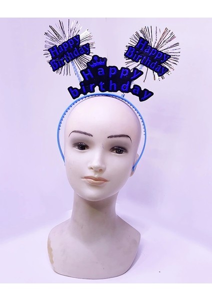 Happy Birthday Neon Mavi Doğum Günü Tacı