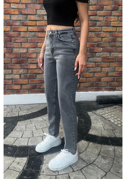 Kadın Yüksek Bel Boyfriend Likralı Kot Pantolon indirimleri