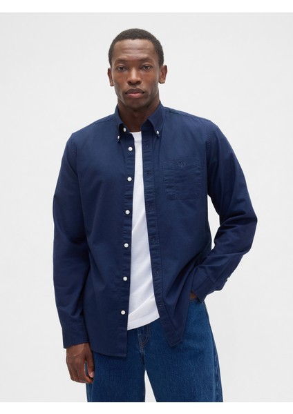 Erkek Lacivert Oxford Gömlek