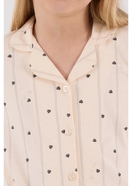 Uzun Kol Gömlek Yaka Önden Düğmeli Kız Çocuk Pijama Takım 3435 indirimleri