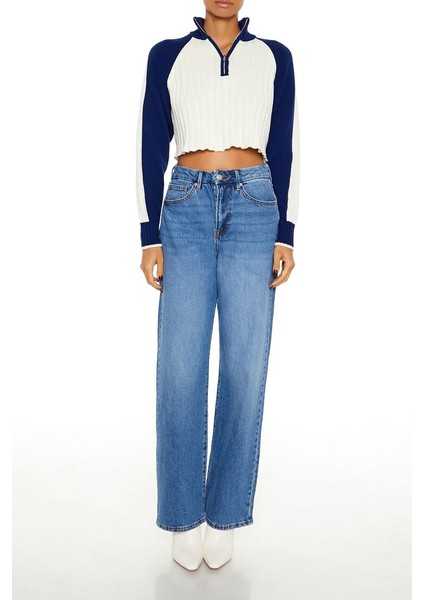 Ribanalı Renk Bloklu Kazak modelleri