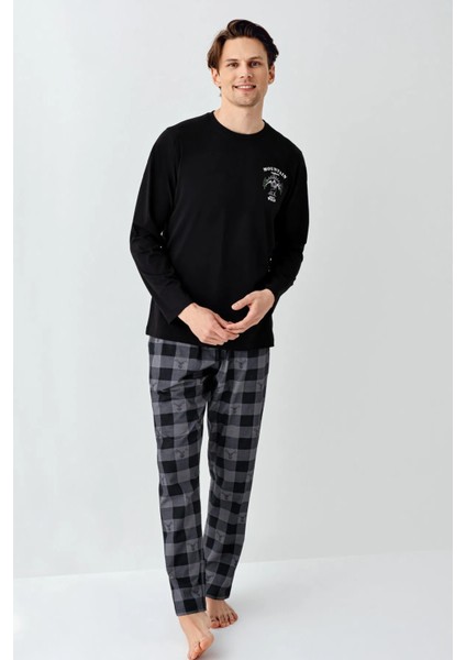 Uzun Kol Ekoseli Erkek Pijama Takım 3501 fiyatları