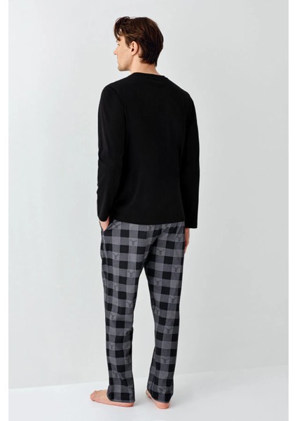 Uzun Kol Ekoseli Erkek Pijama Takım 3501 fırsatları