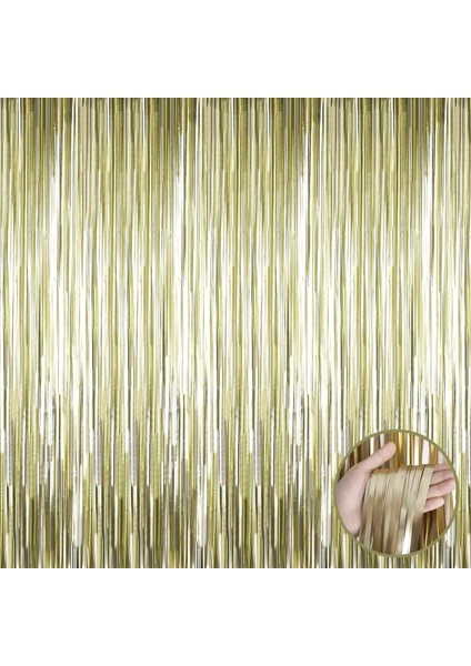 Mat Altın Püsküllü Kapı Perdesi