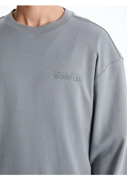 Xsıde Bisiklet Yaka Baskılı Erkek Sweatshirt (W5) modelleri