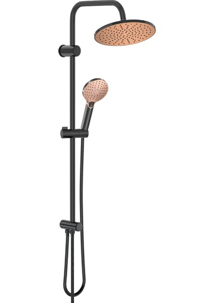 Bronz Siyah Paslanmaz, Fonksiyonlu, Kireç Kırıcılı Tepe Duş Seti Rainmax