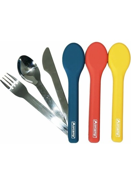 OUT-1970 Mavi Çatal Kaşık Bıçak Seyehat Seti