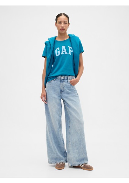 Kadın Mavi Gap Logo T-Shirt modelleri