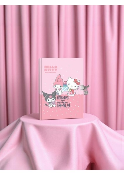 Lisanslı Hello Kitty Hatıra Defteri Kilitli 14X20CM 80 Yaprak - Friend Are Our Chosen My Family