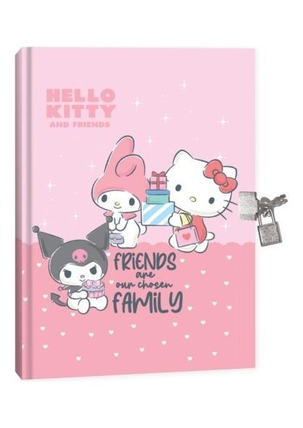 Lisanslı Hello Kitty Hatıra Defteri Kilitli 14X20CM 80 Yaprak - Friend Are Our Chosen My Family modelleri