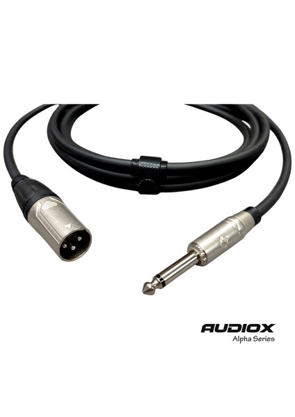 Audıox Alpha Series 6.3 mm Jak – Xlr Erkek Enstrüman Kablosu | Profesyonel Ses ve Stüdyo Kullanımı