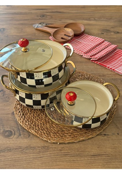 Dama Emaye Tencere Seti 3'lü fırsatları