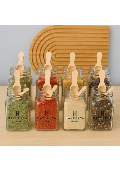 6'lı Cam Baharatlık Seti - Siyah Kapaklı | Kaşık Uyumlu 150 ml fiyatları