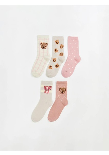 Lcw Kids Ayı Teddy Desenli Kız Çocuk Soket Çorap 5'li (W5) modelleri