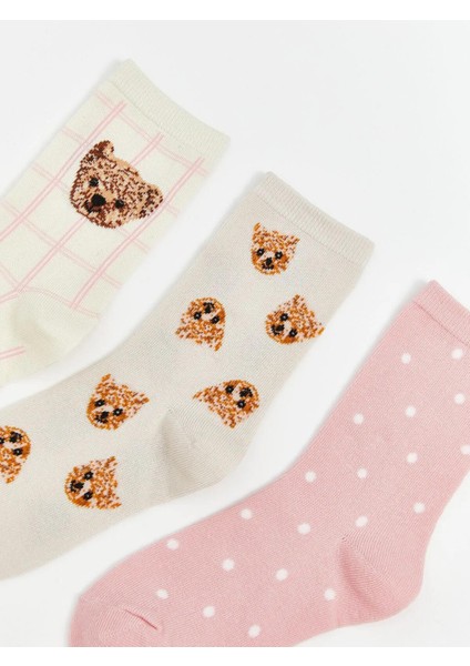 Lcw Kids Ayı Teddy Desenli Kız Çocuk Soket Çorap 5'li (W5) fırsatları