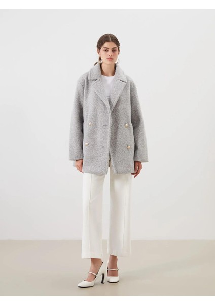 Lcw Modest Kruvaze Yaka Oversize Kadın Kaşe Kaban (W5) fiyatları