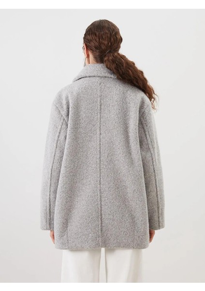 Lcw Modest Kruvaze Yaka Oversize Kadın Kaşe Kaban (W5) fırsatları