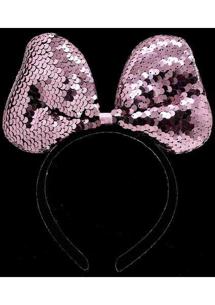 Renk Değiştiren Pullu Fiyonk Parti Tacı Pembe Gümüş