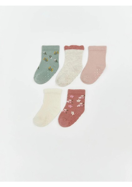 Lcw Kids Desenli Kız Çocuk Soket Çorap 5'li (W5)