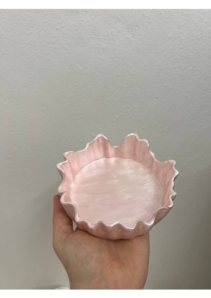 Pembe Orta Boy Takı ve Aksesuar Kasesi, Dekoratif Kase, Dalgalar Serisi Kase fırsatları