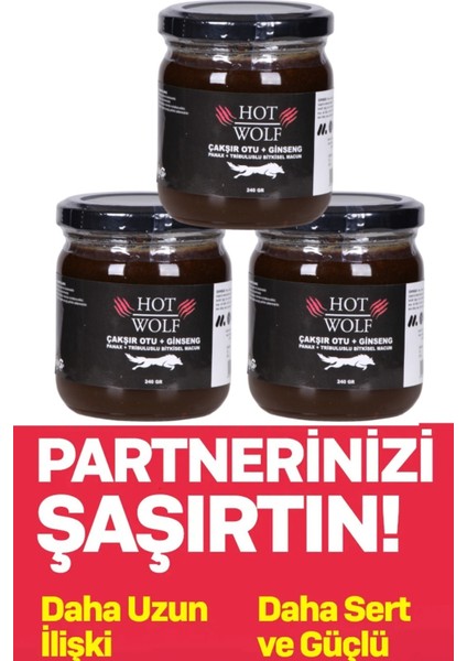 Tribuluslu Ginsengli Ep€medyumlu Macun 3 x 240 gr Gücıü , Preformans , Sertıestırıcı