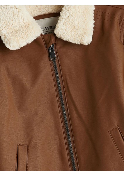 Deri Görünümlü Uzun Kollu Erkek Çocuk Mont (W5) fiyatları