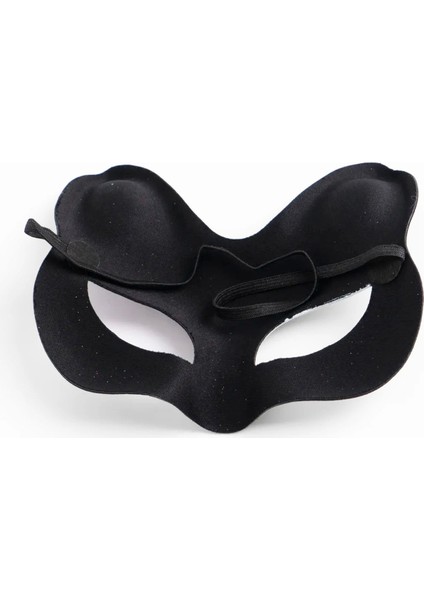 Siyah Süet Kırmızı Sarı Simli Kedi Maskesi modelleri