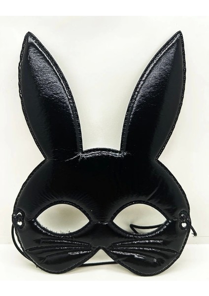 Siyah Renk Kumaş Malzemeden Imal Eva Tavşan Maskesi