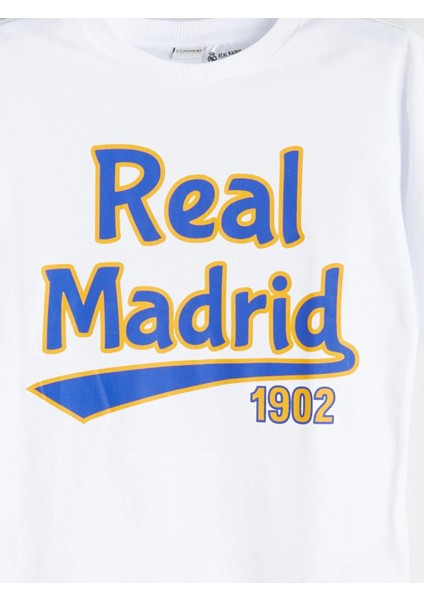 Bisiklet Yaka Real Madrid Baskılı Erkek Çocuk Tişört (W5) modelleri