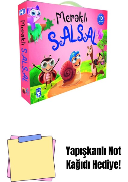 Meraklı Salsal Set - 10 Kitap Takım + Yapışkanlı Not Kağıdı