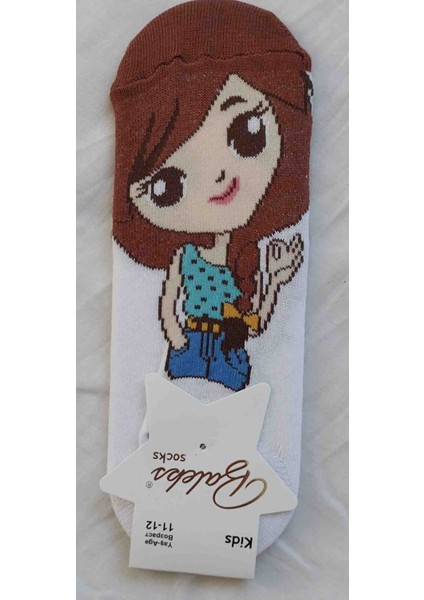 Kız Çocuk Renkli Karakter Baskılı Patik Çorap Seti 4’lü – Rahat ve Eğlenceli Tasarım