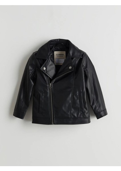 Uzun Kollu Erkek Çocuk Deri Görünümlü Ceket (W5)