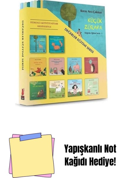 Değerler Eğitimi Seti (10 Kitap) + Yapışkanlı Not Kağıdı