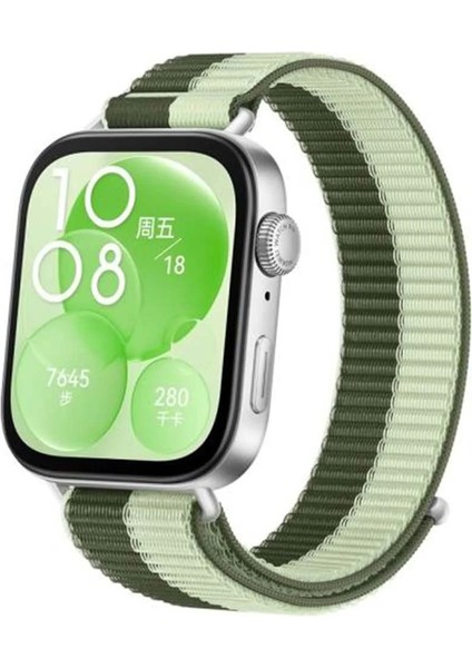 Huawei Watch Fit 4 Pro/fit 4/fit 3 Uyumlu Hasır Örgü Dokuma Naylon Spor Kordon Cırtlı Pratik Kayış