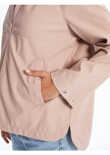 Kapüşonlu Deri Görünümlü Kadın Yağmurluk (W5) modelleri