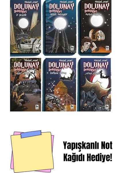 Dolunay Dedektifleri Seti (Altı Kitaplık Set) (Kapak Değişebilir) + Yapışkanlı Not Kağıdı