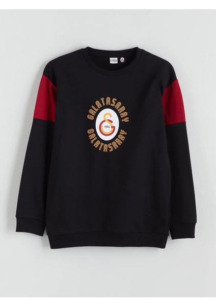 Bisiklet Yaka Galatasaray Baskılı Erkek Çocuk Sweatshirt (W5)