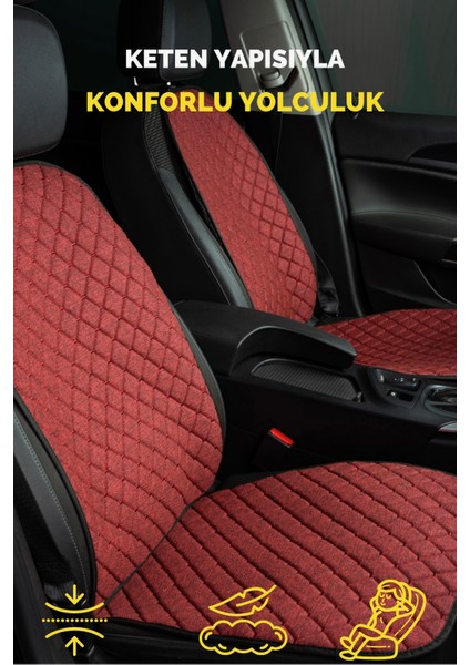 Terletmez, Keten,cepli, Kolay Montaj, Ototurco Koltuk Koruyucu Kılıf-Minder Seti (7li Tam Set) fırsatları