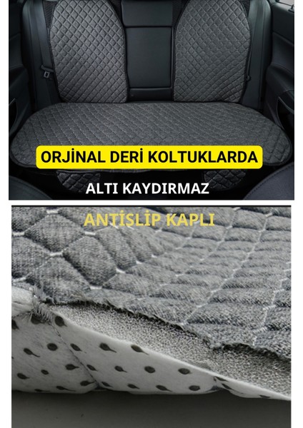 Terletmez Keten, Cepli, Kolay Montaj,ototurco Koltuk Koruyucu Kılıf-Minder Seti (7li Tam Set)