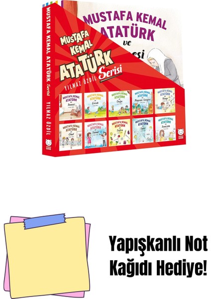 Mustafa Kemal Atatürk Serisi (10 Kitap Takım) + Yapışkanlı Not Kağıdı