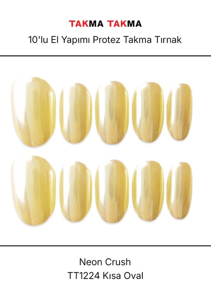 Tekrar Kullanılabilir El Yapımı Protez Takma Tırnak TT1224 - Neon Crush - 10'lu fırsatları