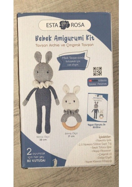 Tavşan Archie ve Çıngırak Tavşan Bebek Amigurimi Kiti