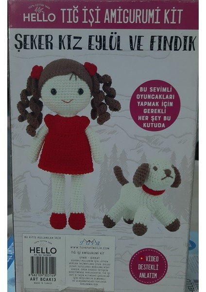Hello Tığ Işi Amigurimi Kiti Şeker Kız Eylül ve Fındık