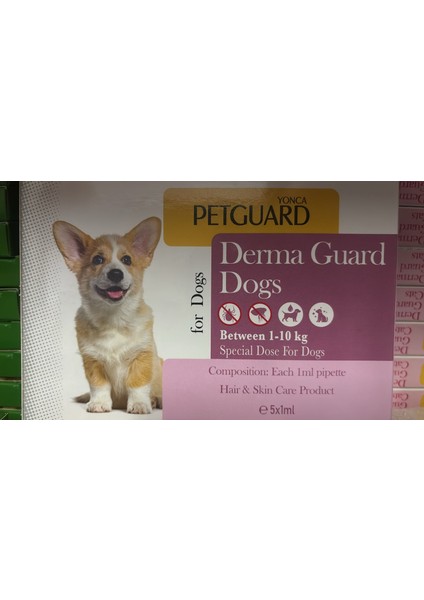 1-10 kg Köpek Mini Irk Dış Etkenlere Karşı Koruma 5X1ML