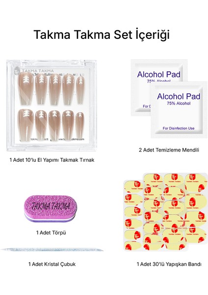 Tekrar Kullanılabilir El Yapımı Protez Takma Tırnak TT1171 - Lüks Dokunuş - 10'lu fiyatları