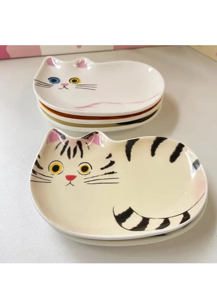 Iki Parçalı Set Japon Illüstrasyonlu Kedi Tabakları Yavru Kedi Serisi Baharat Tabakları fırsatları