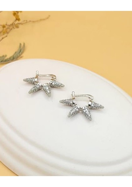 Çivi Model Silver Küpe
