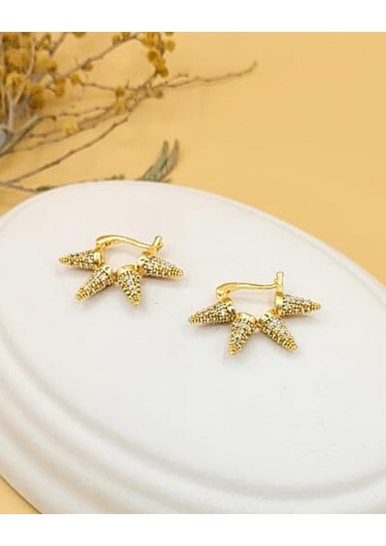 Çivi Model Gold Küpe